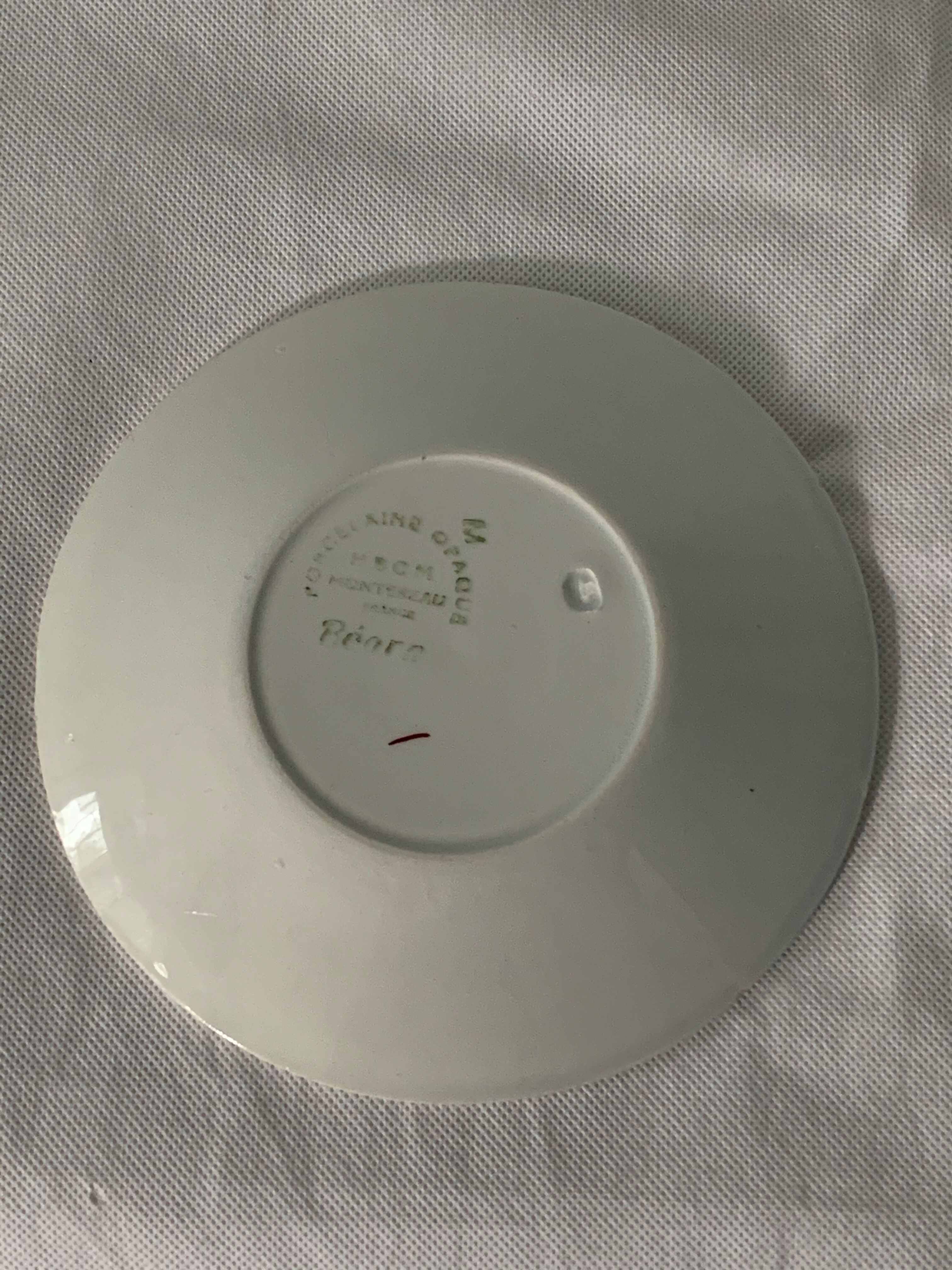 Pair of porcelain cups and cups Béarn HBCM Montereau