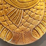 Vintage barbotine plates with fish decoration, 22 pieces.