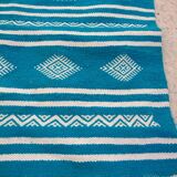Blue and white carpet handmade 115x185cm
