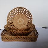 Lot de 4 corbeilles osier