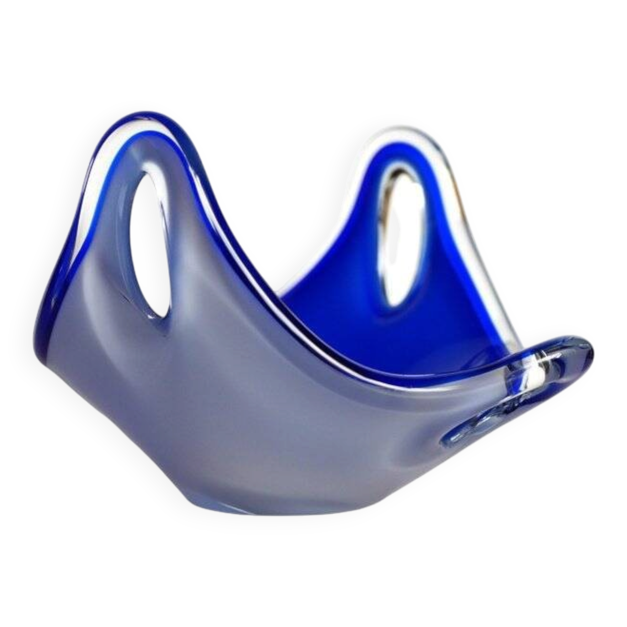 Glass art Coquille bowl by Paul Kedelv for Flygsfors