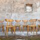 Série de 9 chaises bistrot lutherma banane boomerang