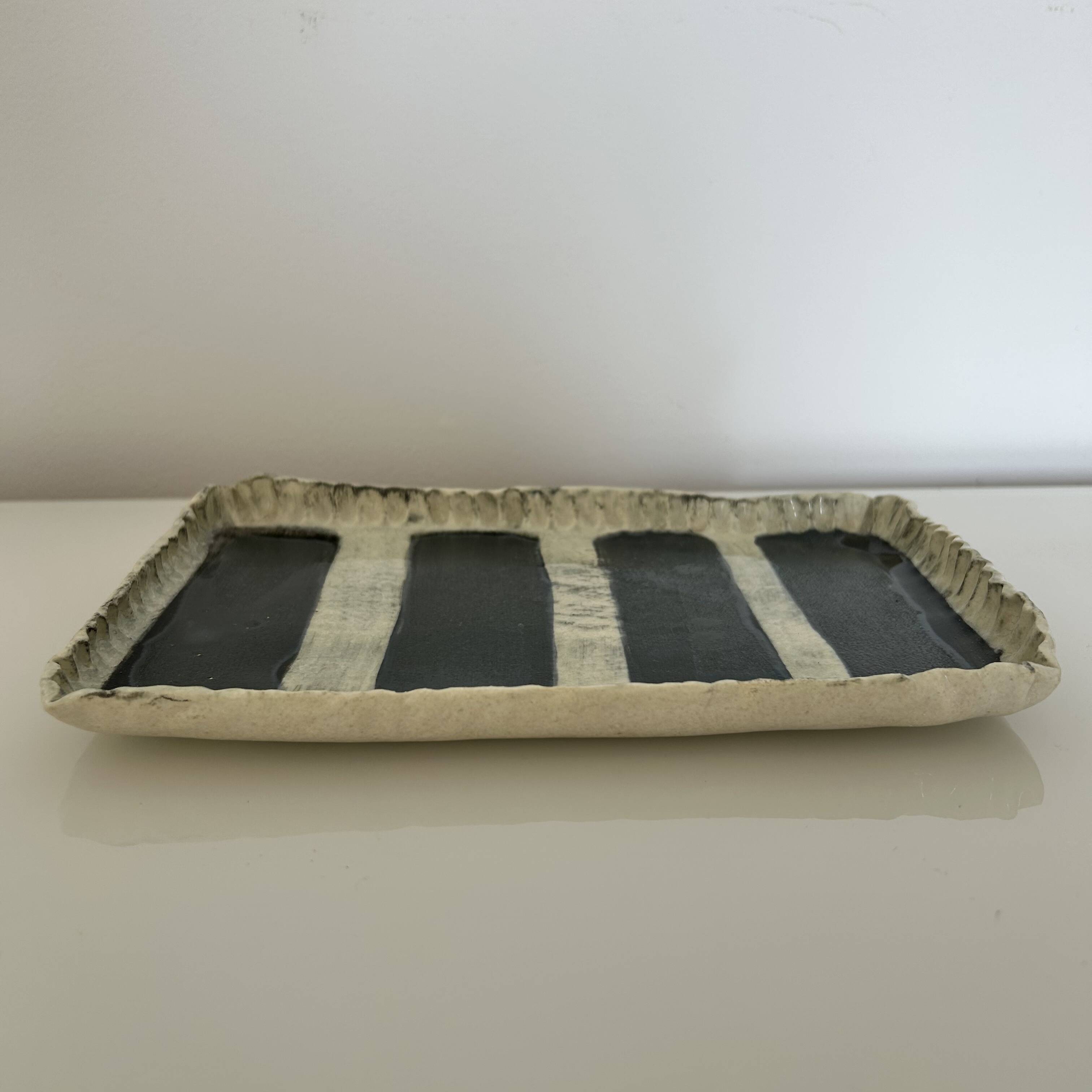 Raku-style artisan plate