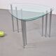 Triangular Nesting Tables in Glass and Metal, 1970s, Set of 3