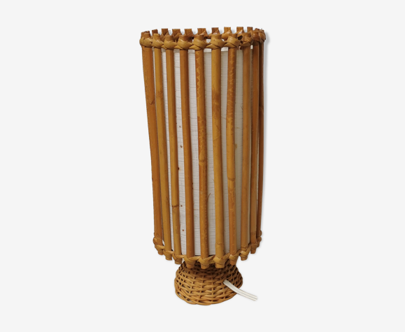 Lampe en rotin vintage