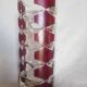 Vase - 3-sided faceted overlay ruby red - 24cm moulded crystal glass