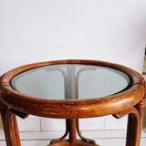 Round rattan coffee table from the 60s