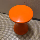 Vintage orange Tam Tam stool – Original stamp – 1970s