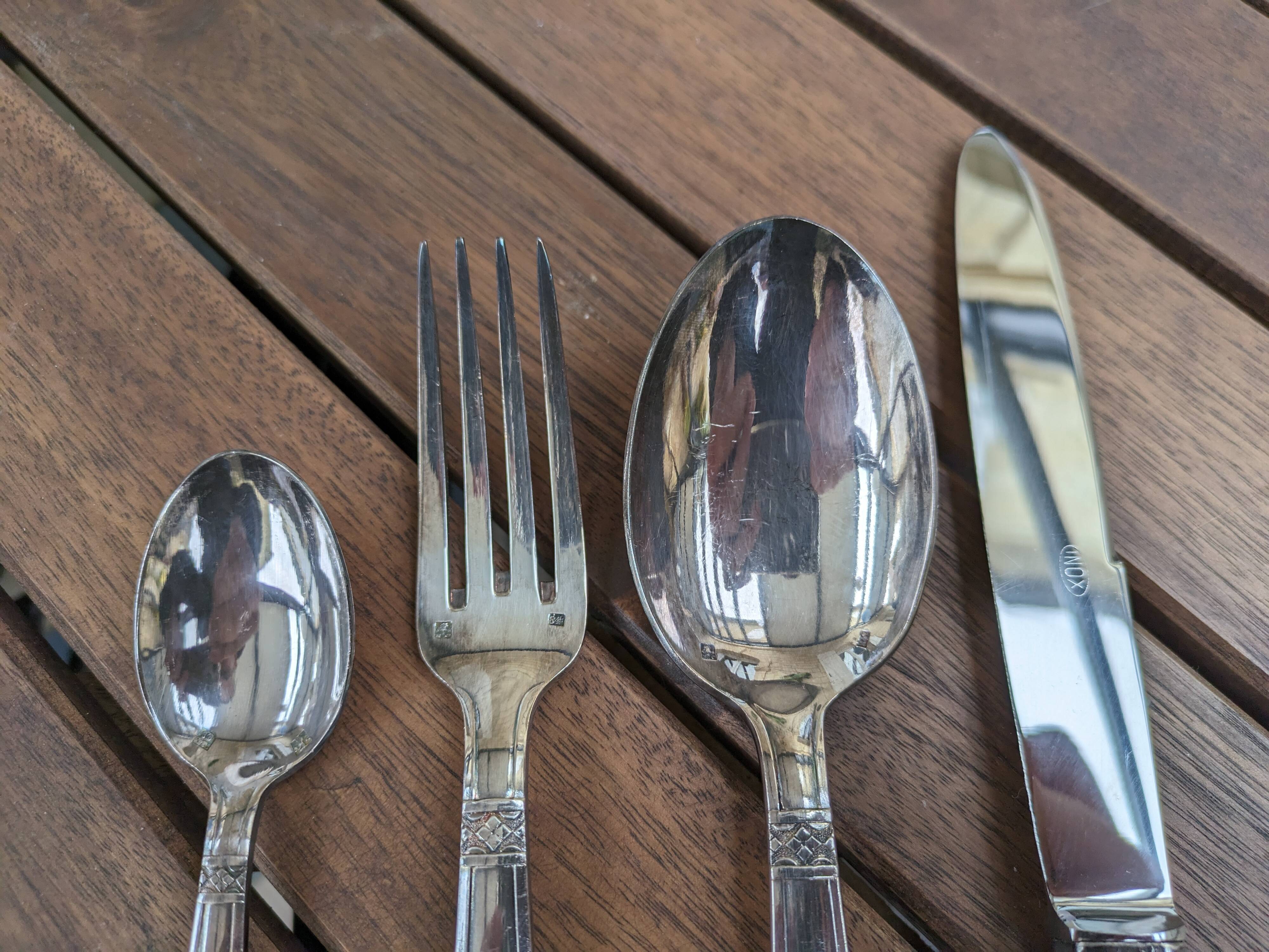 Silver plated cutlery set 84g Noel Collet hallmark