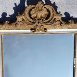 Large mirror with gold and silver pediment 71x115cm