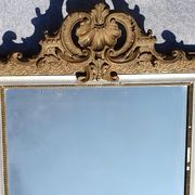 Miroir à fronton or et argent 71x115cm
