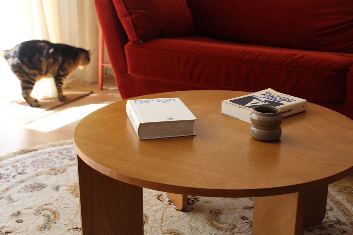 Table basse ronde contreplaqué