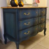 Blue crossbow dresser with brass handles
