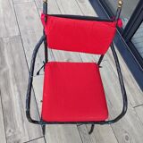 Glass and metal table with 8 chairs