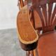 Set of 6 Vintage Bentwood Bar Stool Set: Brown Leather Seat, Nailhead Trim