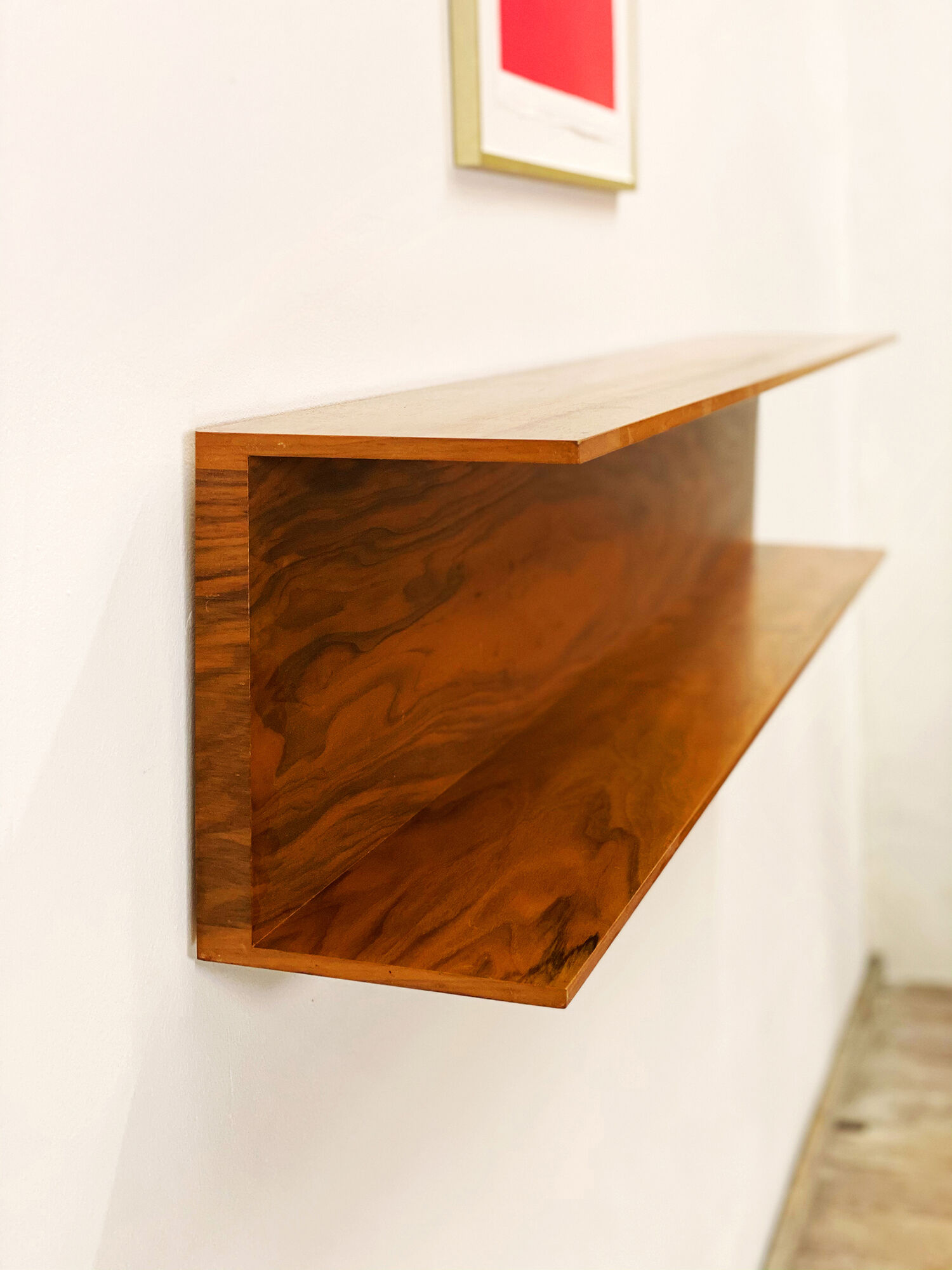 Mid-Century Modern Teak wall-mounted shelf by Walter Wirz for Wilhelm Renz, 150cm, 1960s