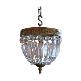 Lustre pampilles corbeille