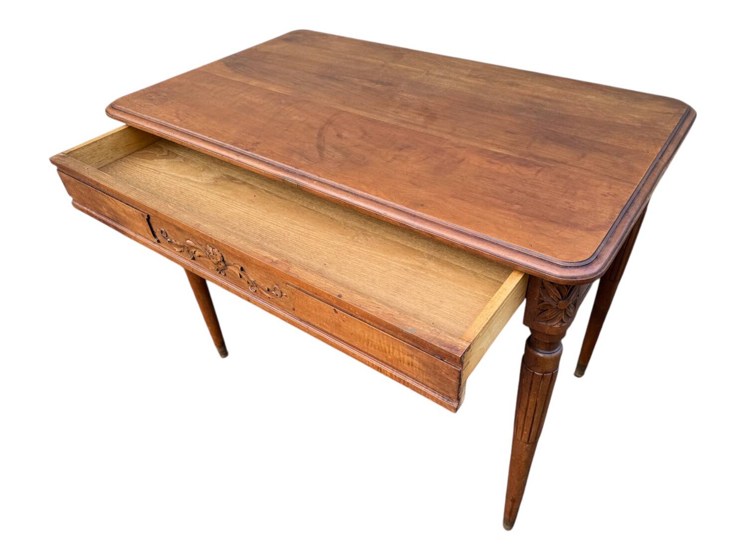 Bureau en noyer art-deco 1 tiroir