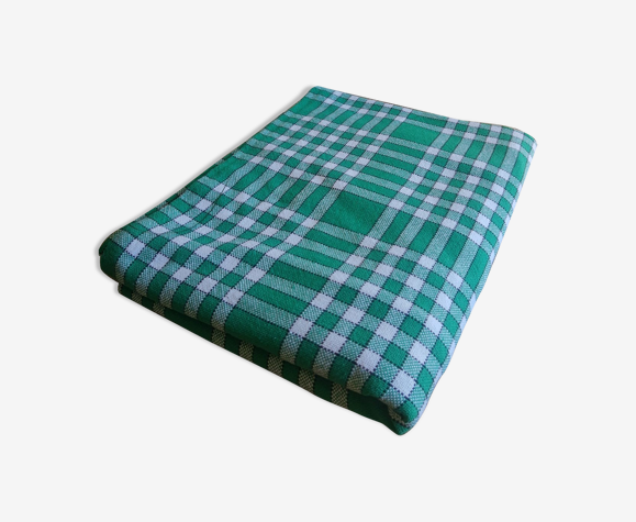 Nappe rectangulaire à carreaux vichy verte vintage