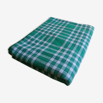 Rectangular checkered tablecloth vichy vintage green