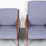 Set of blue/grey armchairs from De Ster Gelderland, 1960s