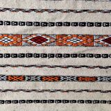 Moroccan ethnic white kilim carpet 70x150 cm
