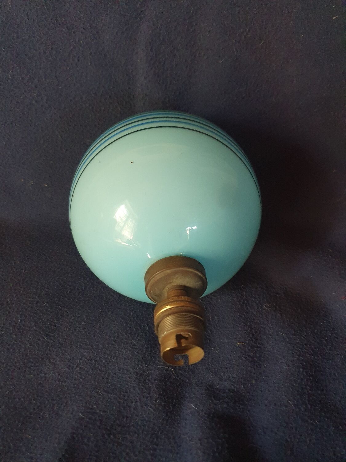 Blue opaline Art Deco lamp base