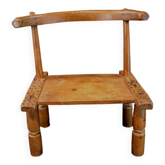 Ancienne et authentique chaise baoulé baule akan - côte d'ivoire