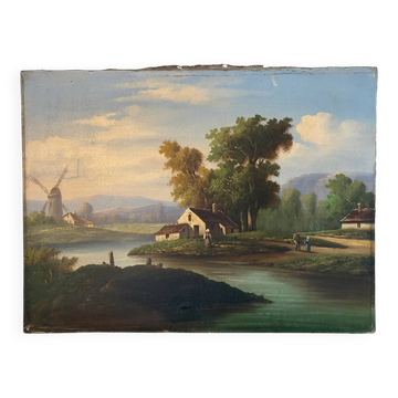 19th-century Dutch landscape, signed