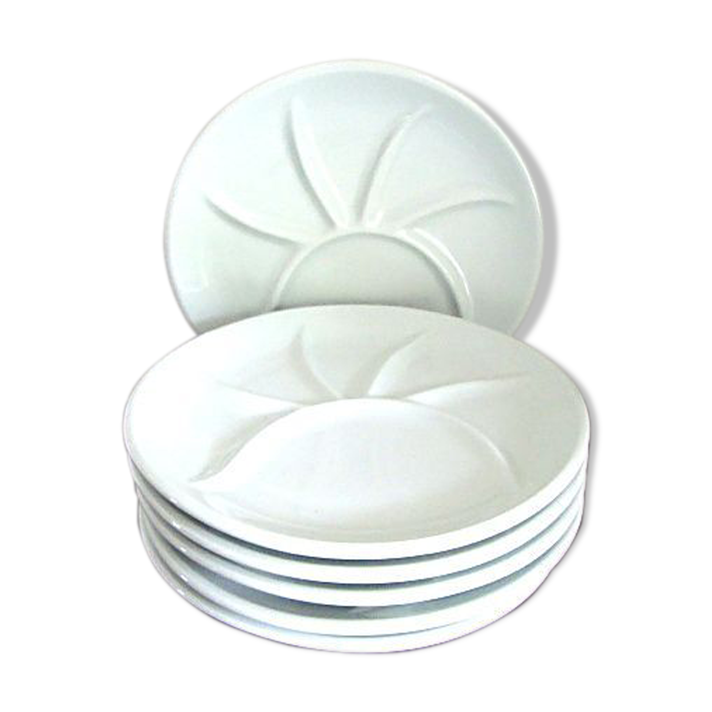 6 porcelain compartmentalized plates