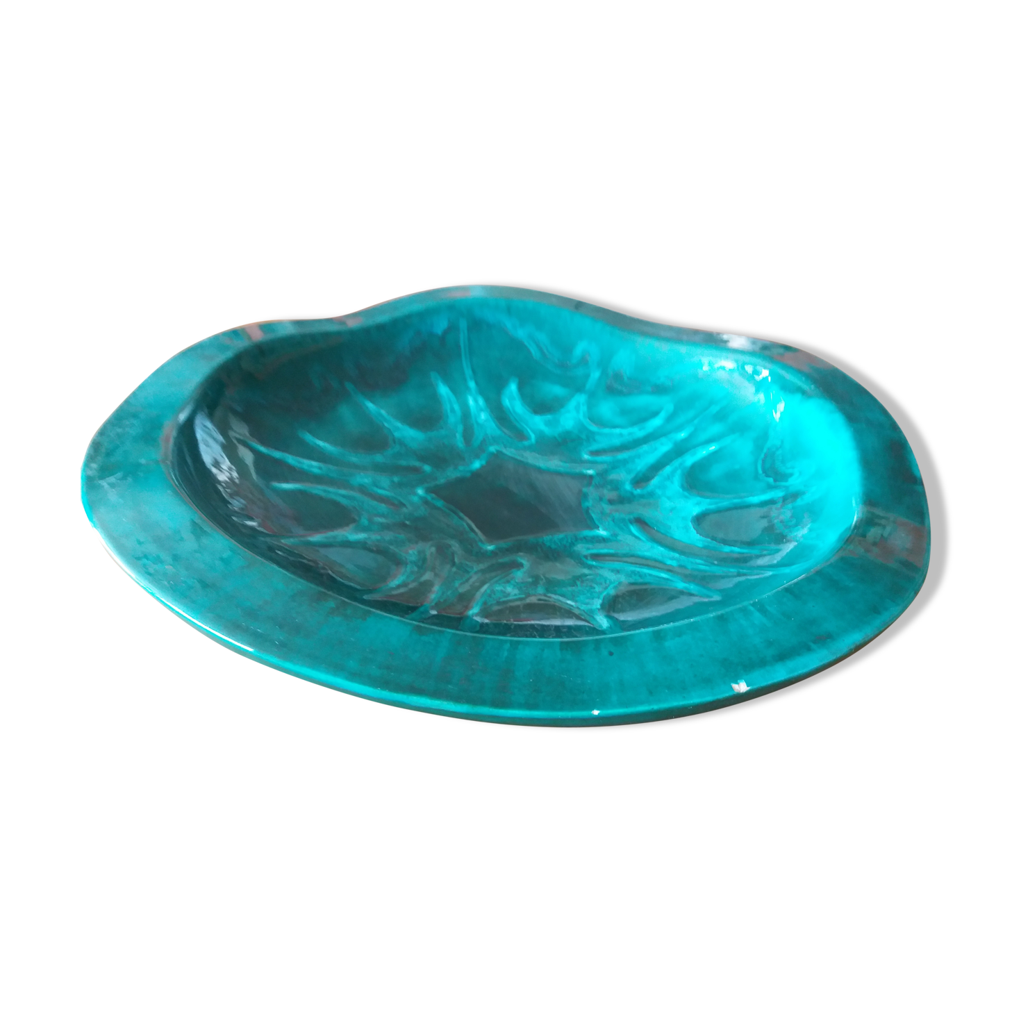 Fruit bowl circa 1950 in ceramic, signed Giraud in Vallauris