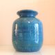 Blue / vintage ceramic ball vase 70s