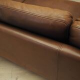 Brown leather sofa, Danish design, 1970s, production: Denmark