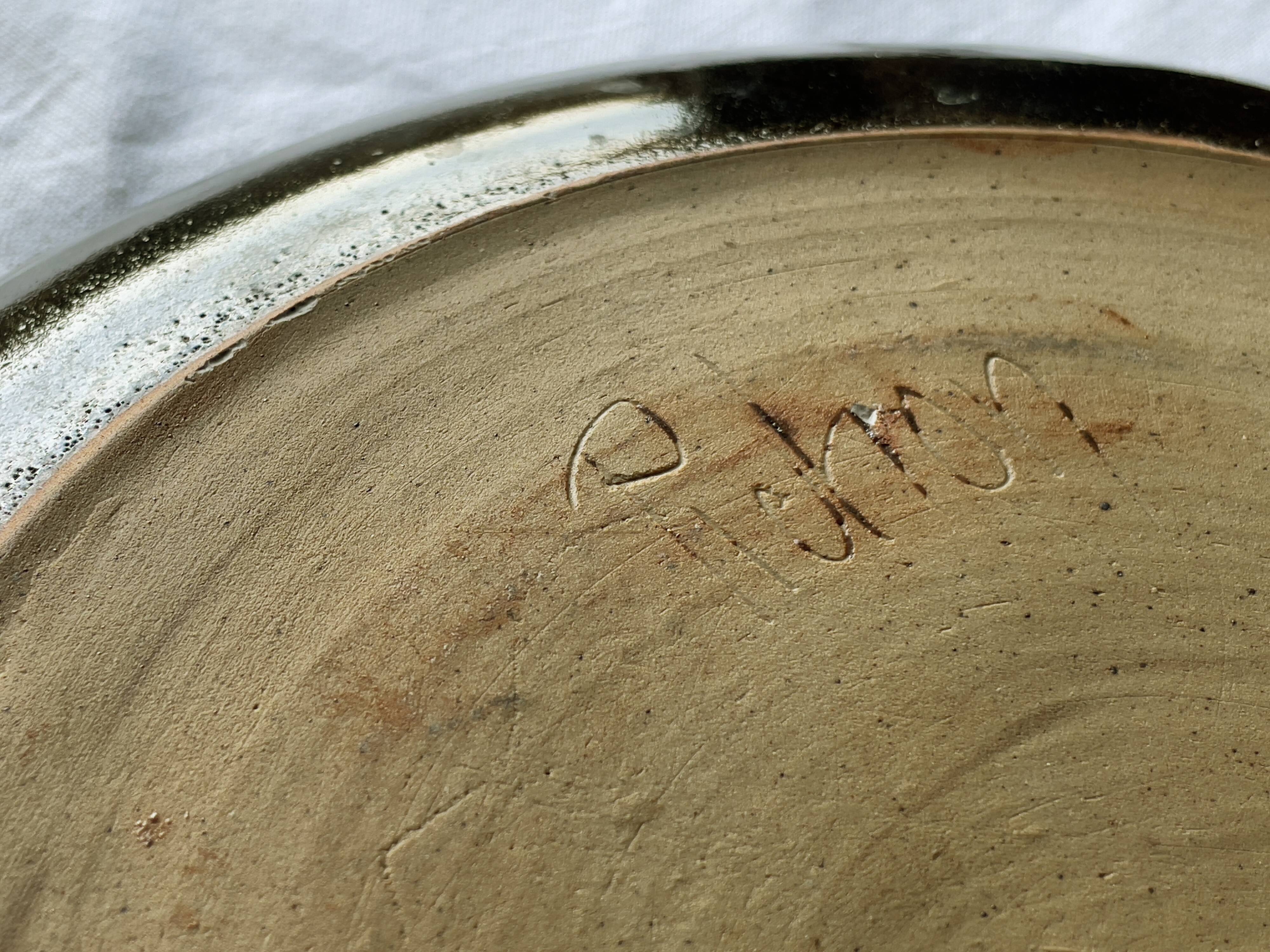 Large Pichon stoneware dish 1960