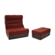 Mid-century Folding Armchair and Footstool or Daybed,1970's.