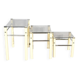 Beige Metal Nesting Tables, attributed to Yves Boutboul – 1970