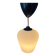 Small opaline glass pendant light, inverted tulip, Mid-Century.