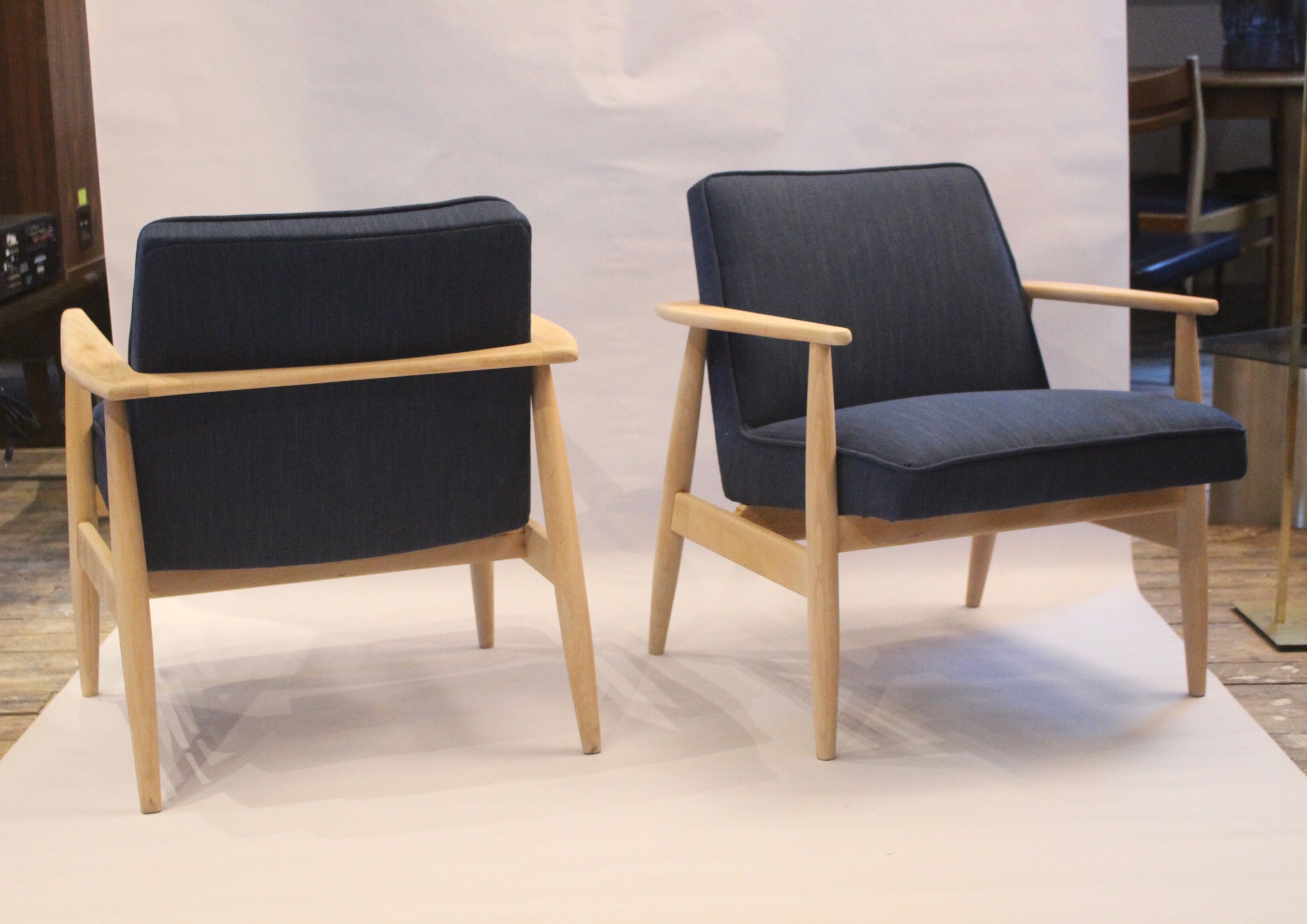Armchairs created by Mr. Zieliński year 60 blue fabric