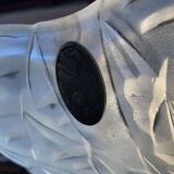 Art Deco suspension in moulded-pressed glass with geometric decoration signed Degué.