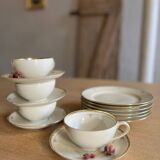 Dessert service: plates, cups and saucers