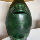 XXL green glazed terracotta lamp by Foucart Jourdan Vallauris 1960