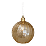 Vintage globe pendant lamp in amber glass