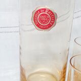 Portieux crystal decanter and its 5 glasses