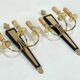 Antique Pair of 3-Light Wall Lights - Gilt Bronze and Mahogany - Neoclassical - 40's