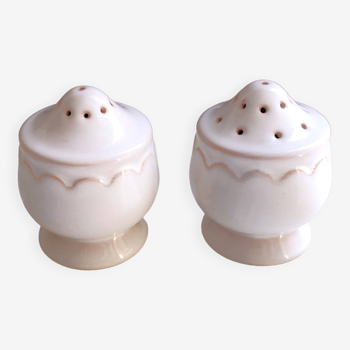 Duo salière poivrier porcelaine vintage