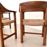 Rainer Daumiller Dining Chairs in Pine and New Paper Cord, 1970s