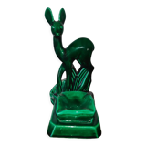 Saint Clement earthenware ashtray representing 1 doe signed Green