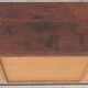 Workshop furniture with drawers and curtain in beech and walnut.