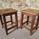 Pair of oak workshop stools – France, 1950s