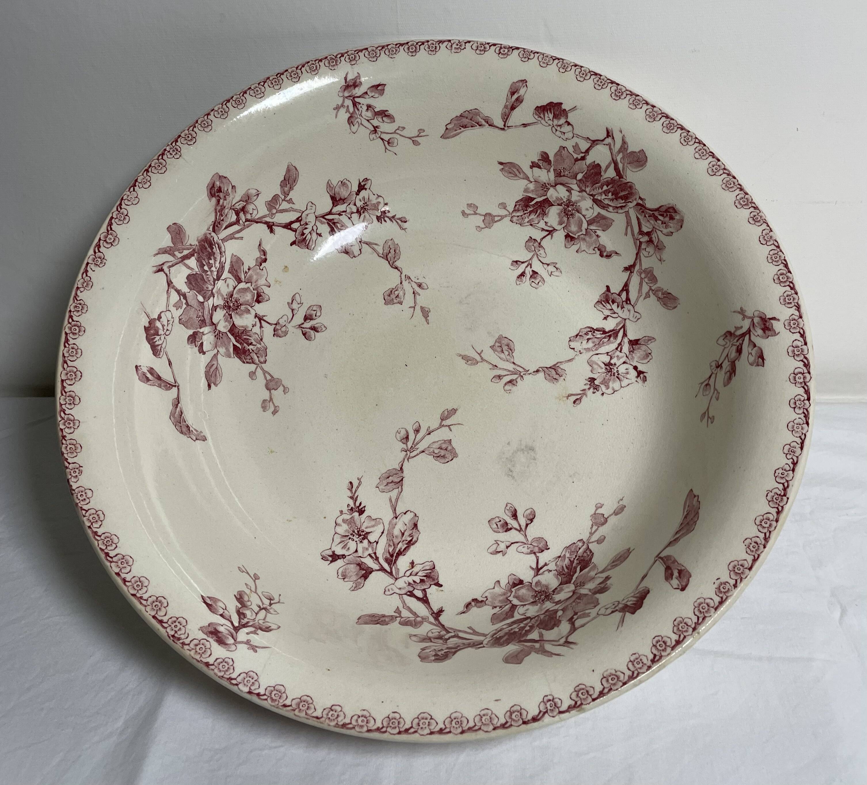 Gien porcelain serving dish, Normandy Flowers model